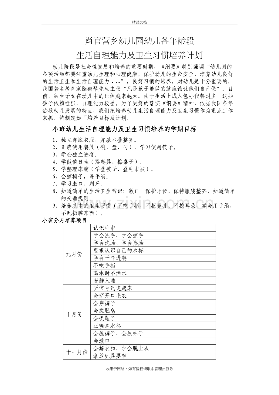 幼儿园幼儿生活自理能力及卫生习惯培养计划学习资料.doc_第2页