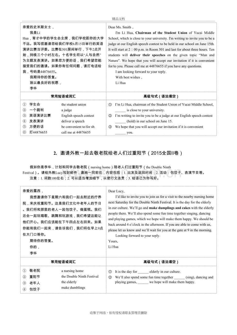 高中英语作文大全好词好句好篇(1)邀请信知识讲解.doc_第3页