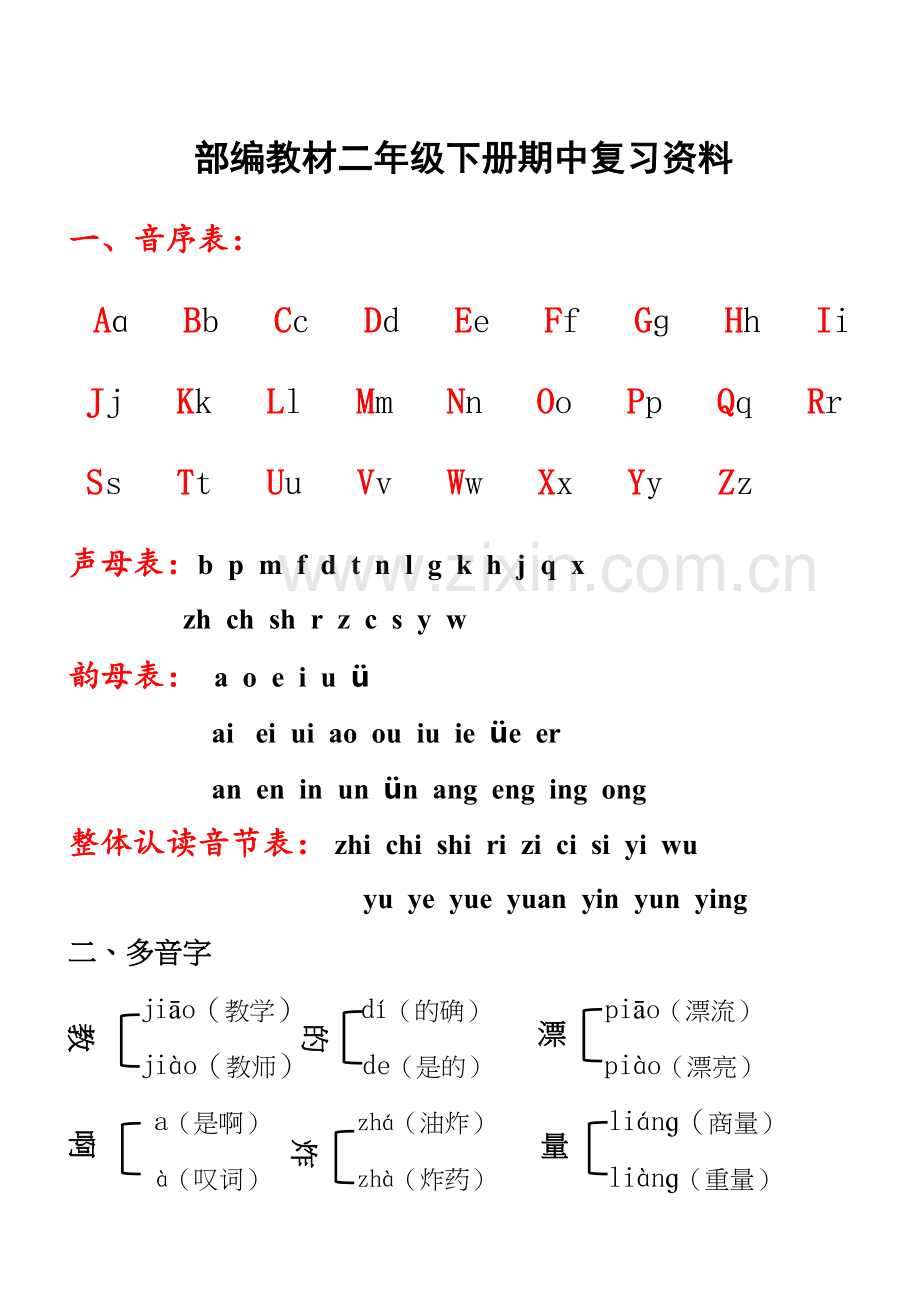 人教版二年级下册语文期中知识点汇总资料讲解.doc_第2页