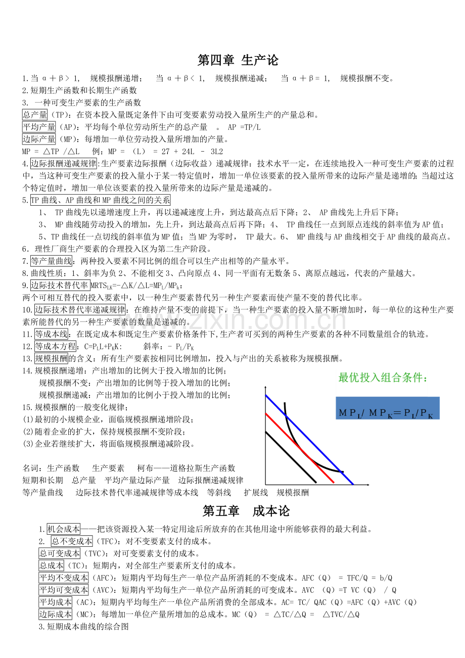 深大微观经济学复习总提纲-重点笔记知识分享.doc_第3页