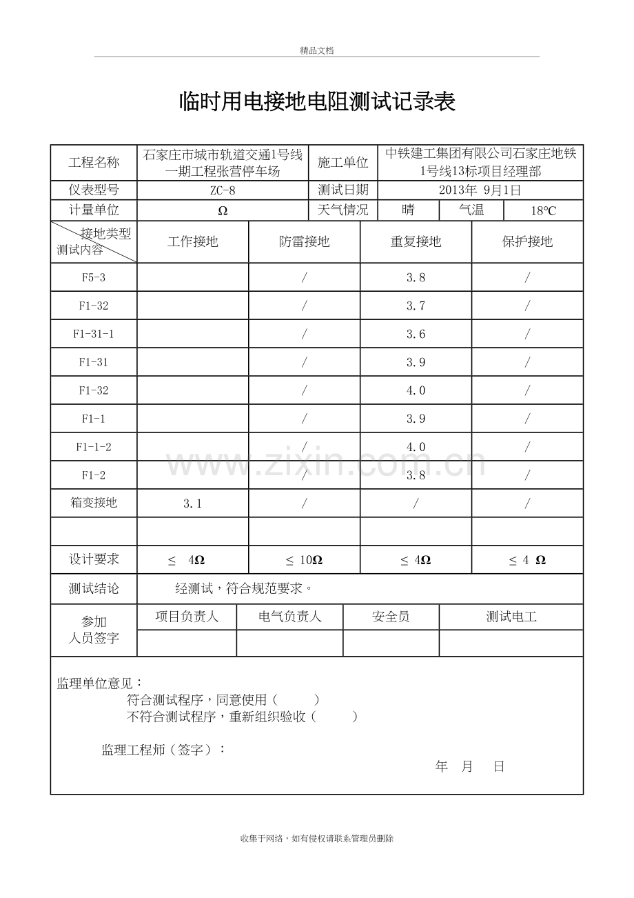 临时用电接地电阻测试记录表讲课讲稿.doc_第2页