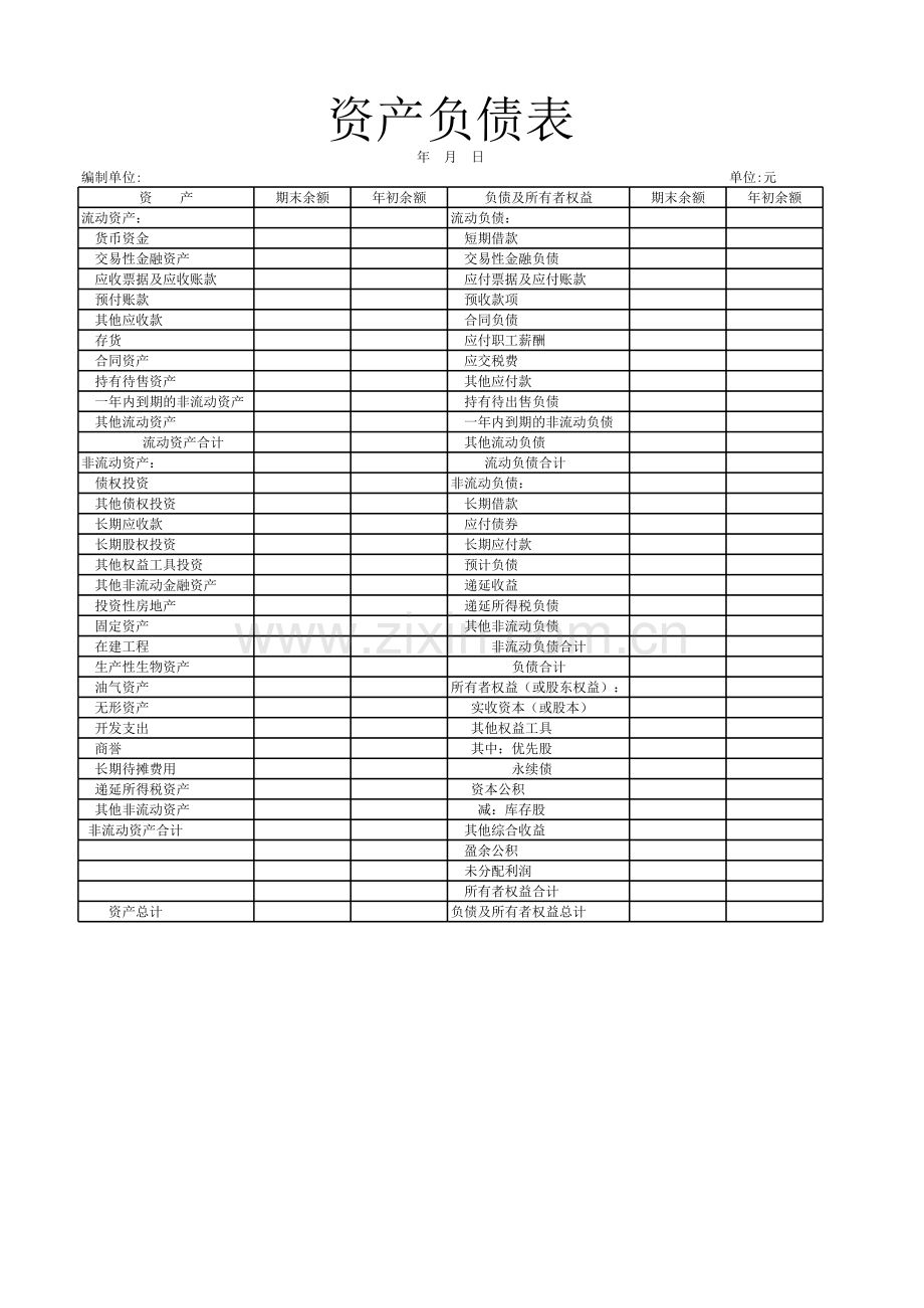 2019资产负债表、利润表、所有者权益变动表电子教案.xls_第1页