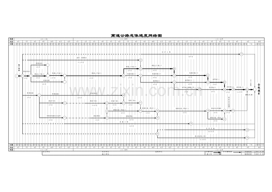 公路工程网络计划图(最终)教学内容.xls_第1页