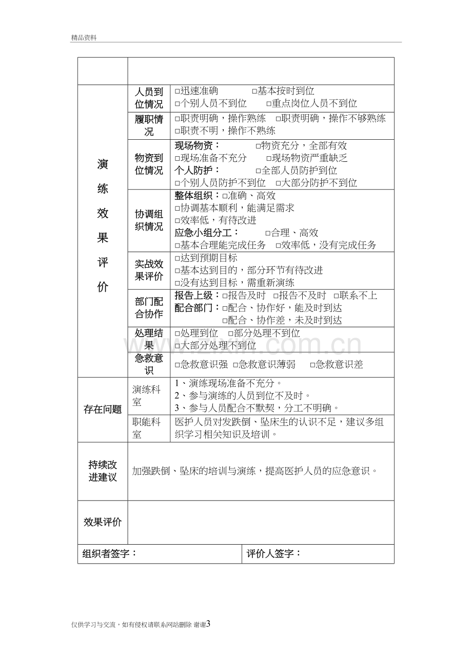 患者发生跌倒坠床的应急预案教学资料.doc_第3页