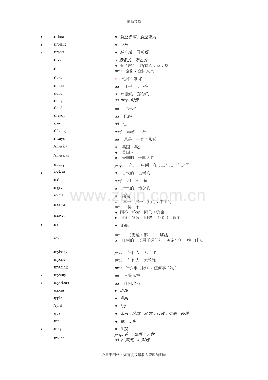 河北英语中考考试说明词汇讲解学习.doc_第3页