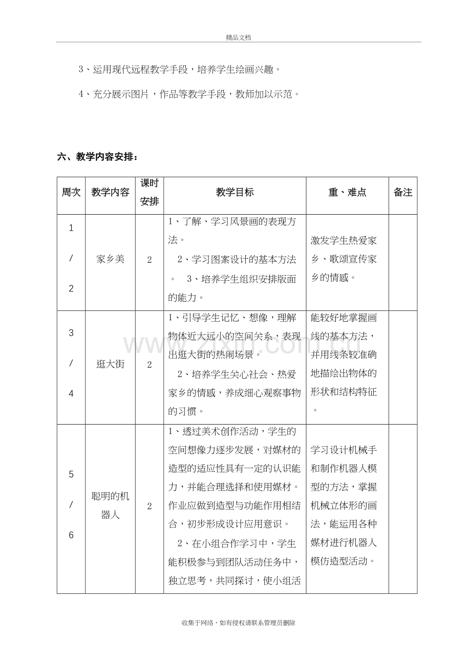 湘教版五年级美术下册教学计划复习课程.doc_第3页