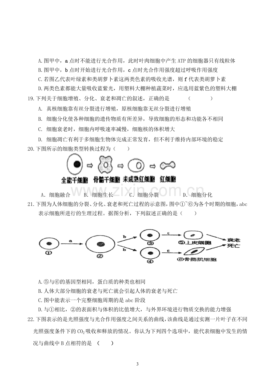 高中生物必修一综合测试题(附答案)讲课教案.doc_第3页