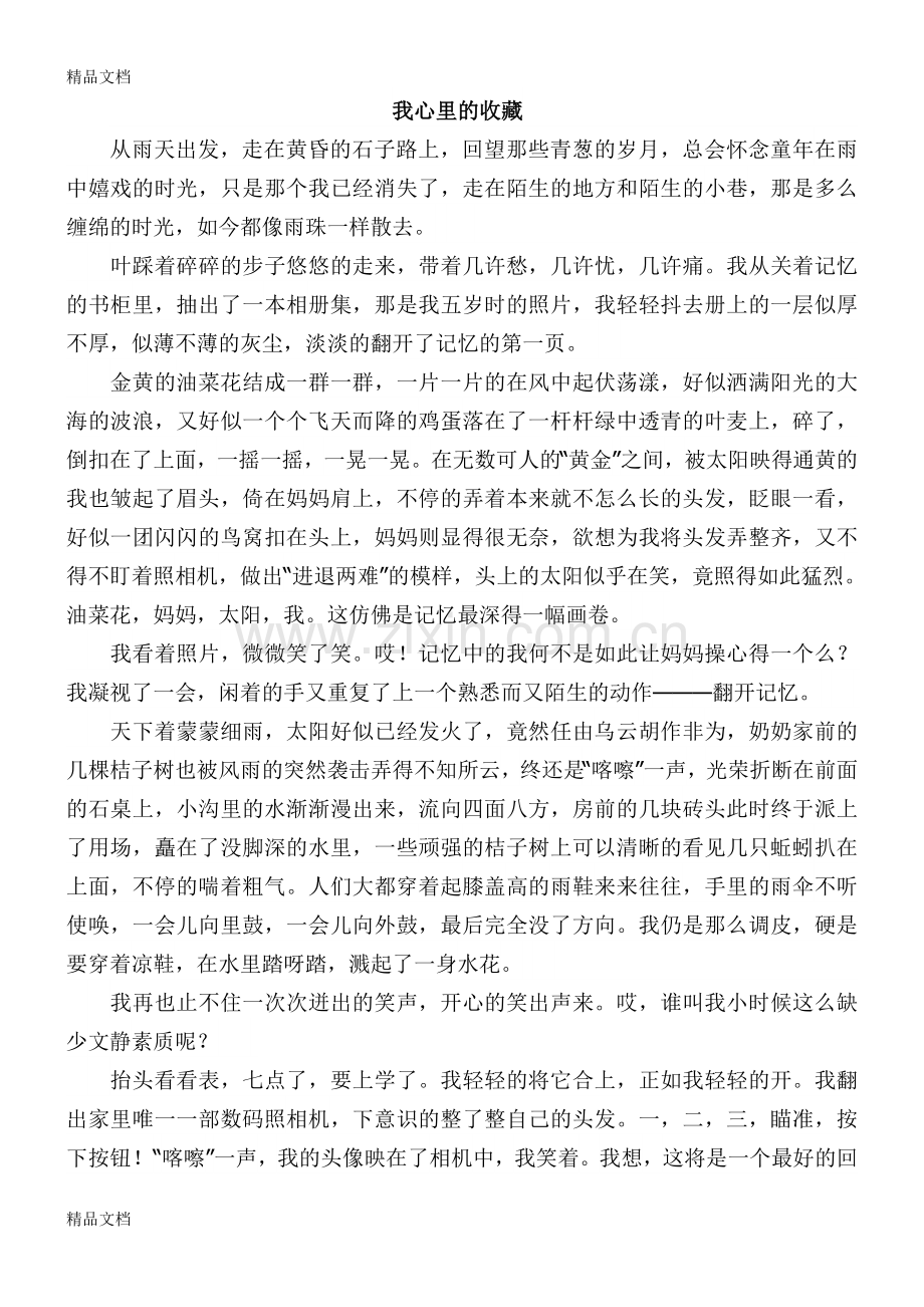 我心中的收藏讲课教案.doc_第1页