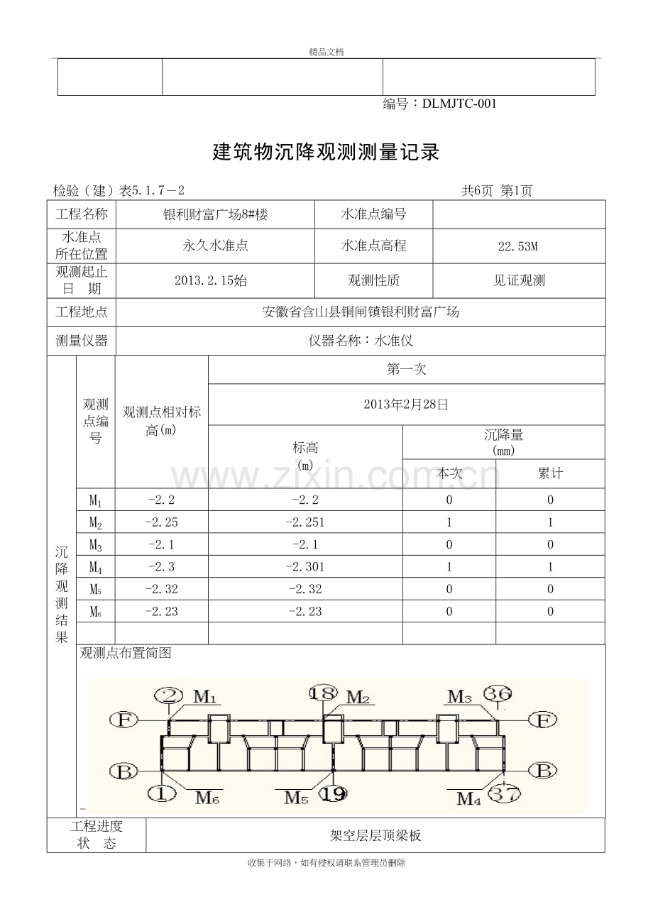 沉降观测记录表资料讲解.doc_第3页