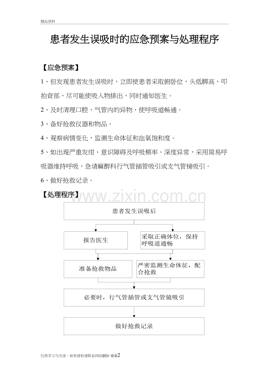 患者发生误吸时的应急预案与处理程序教程文件.doc_第2页