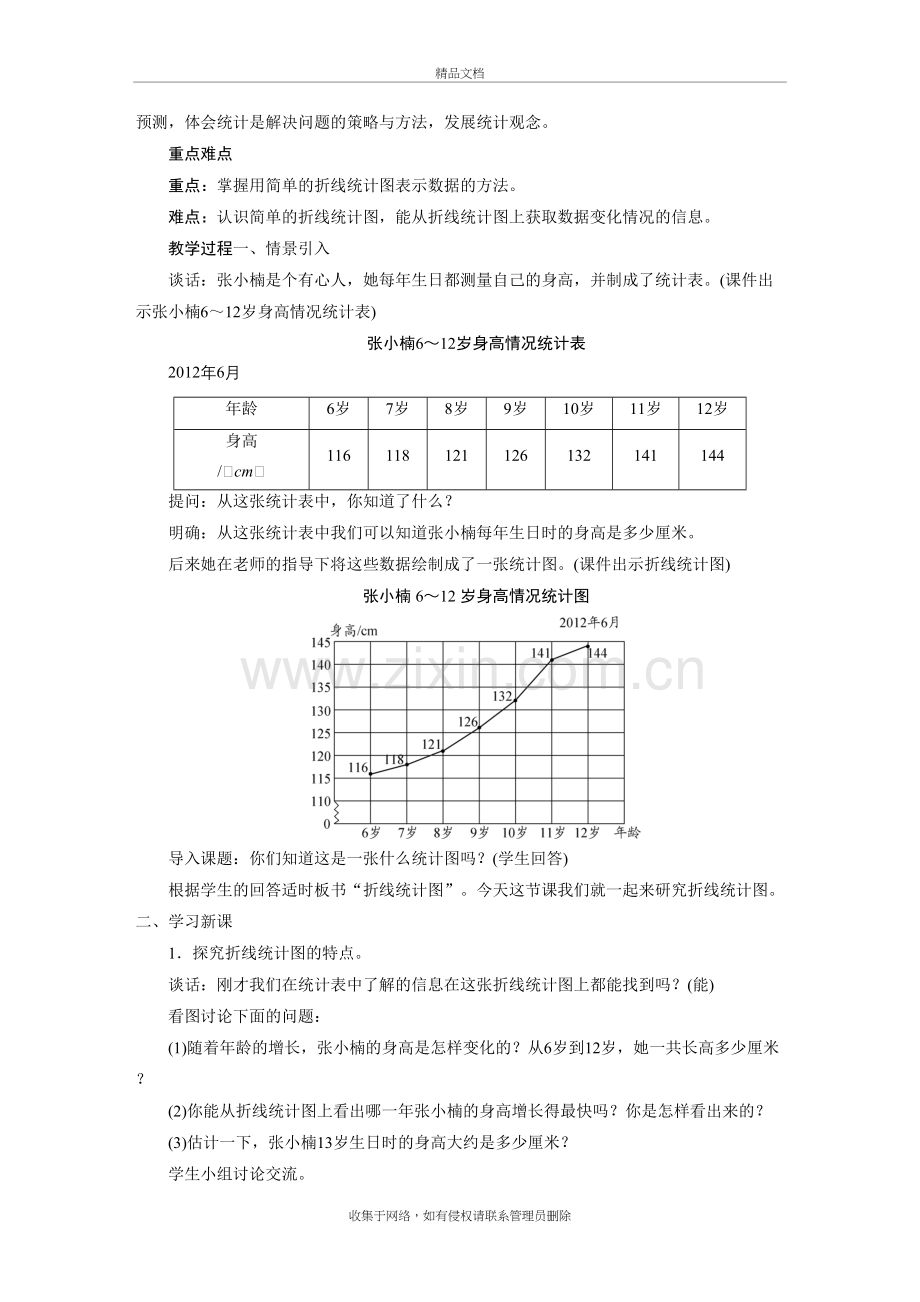 苏教版五年级下册数学教案-折线统计图(2课时)资料.doc_第3页