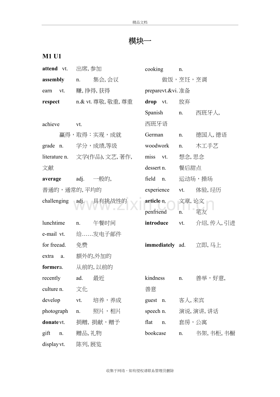 牛津高中英语必修模块1-5单词表(精排版)教学文案.doc_第2页