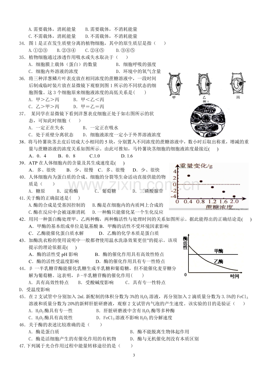 高中生物基础知识测试题教程文件.doc_第3页