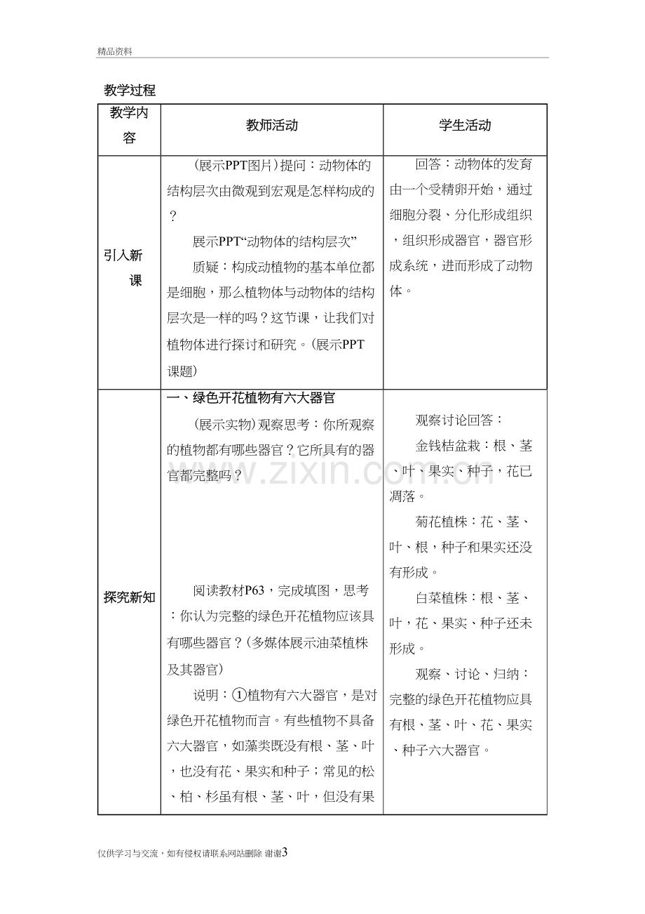 第二章第三节--植物体的结构层次(教案)教学文稿.doc_第3页