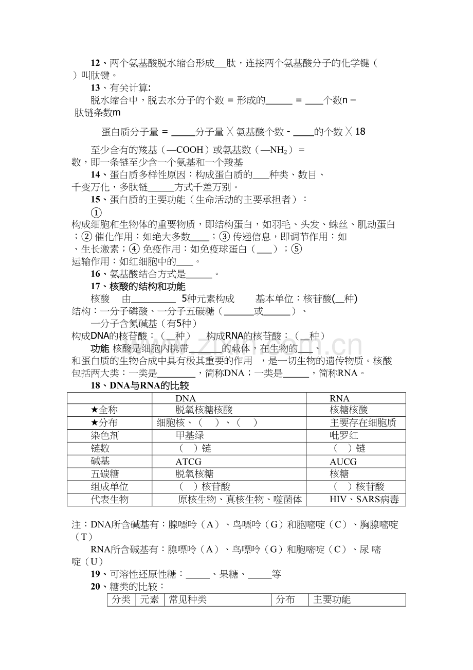 生物第一轮复习知识点填空教程文件.doc_第3页