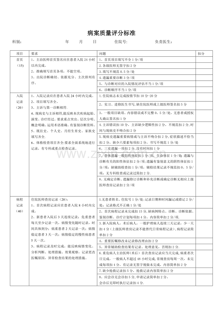 新病案质量评分标准.doc_第1页