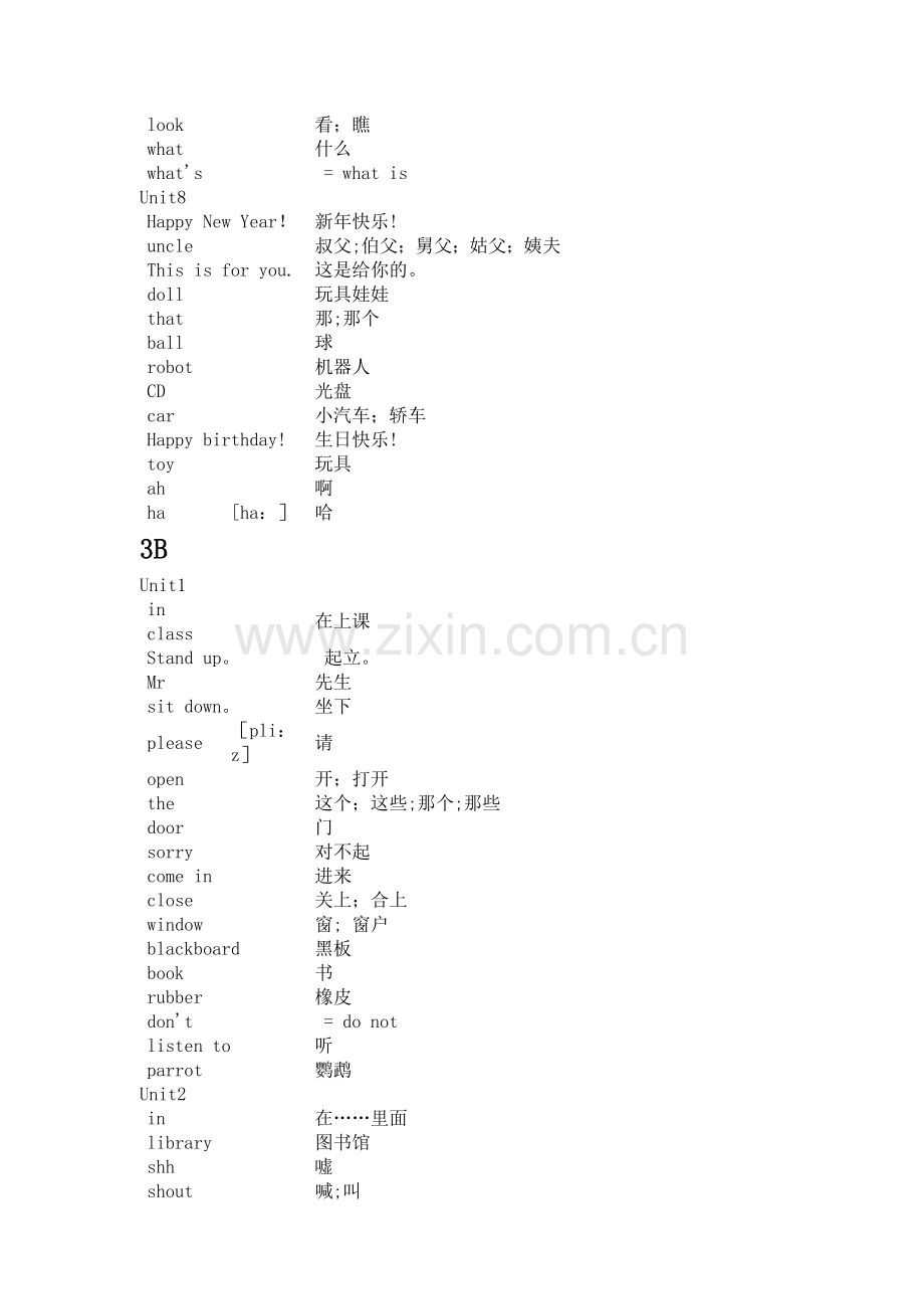 新译林版三年级到六年级英语词汇表.doc_第3页