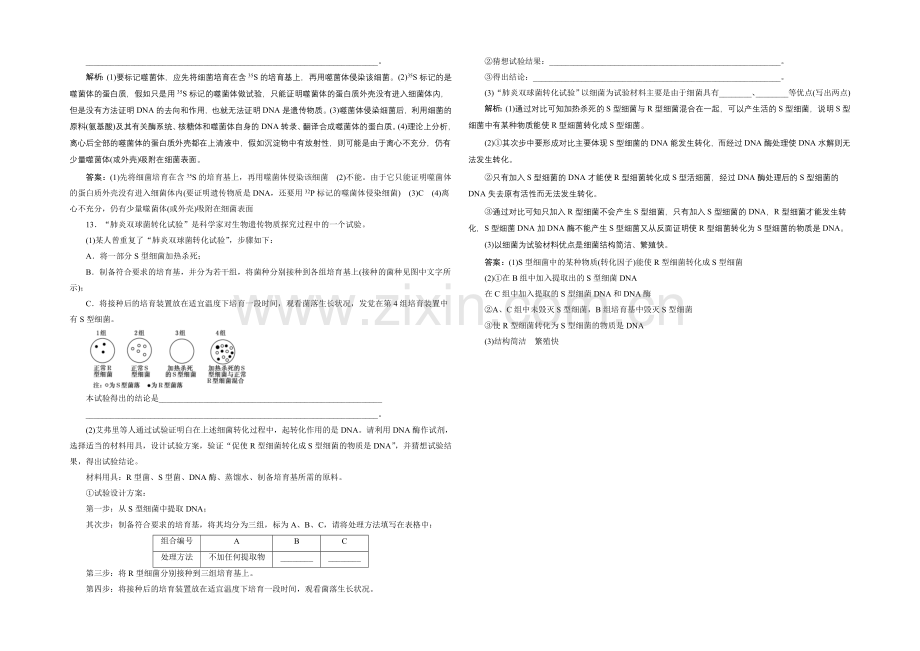 2021高考生物一轮复习训练：必修2--第9章--第1讲--DNA是主要的遗传物质.docx_第3页