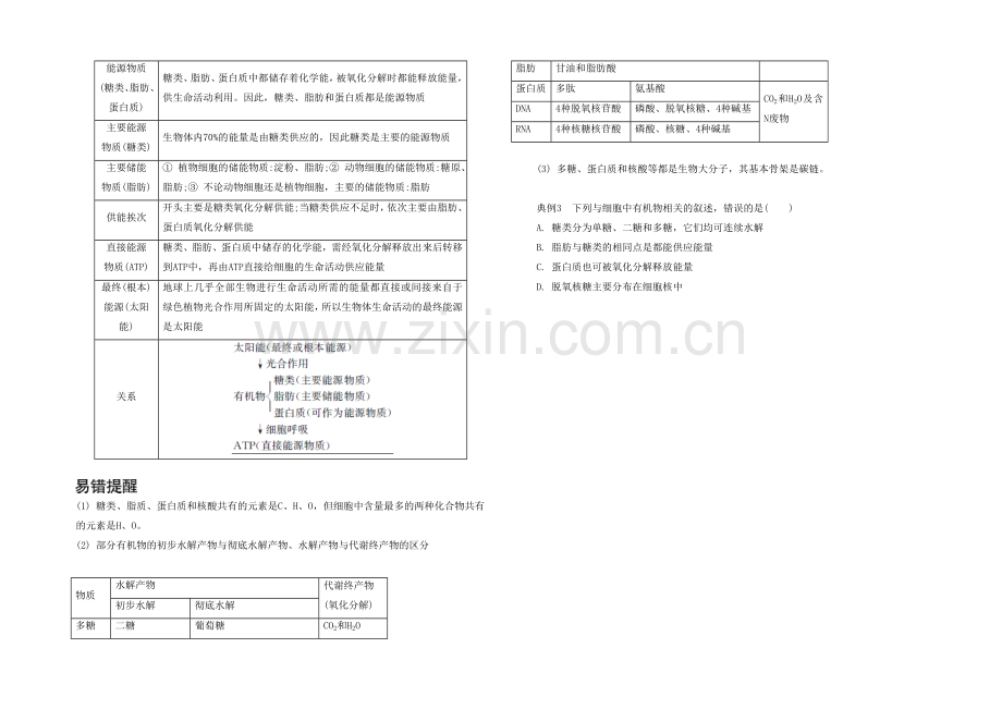 2021高考生物二轮复习提优(江苏专用)专题一第一讲-生命的物质基础4-【能力提升】-.docx_第3页