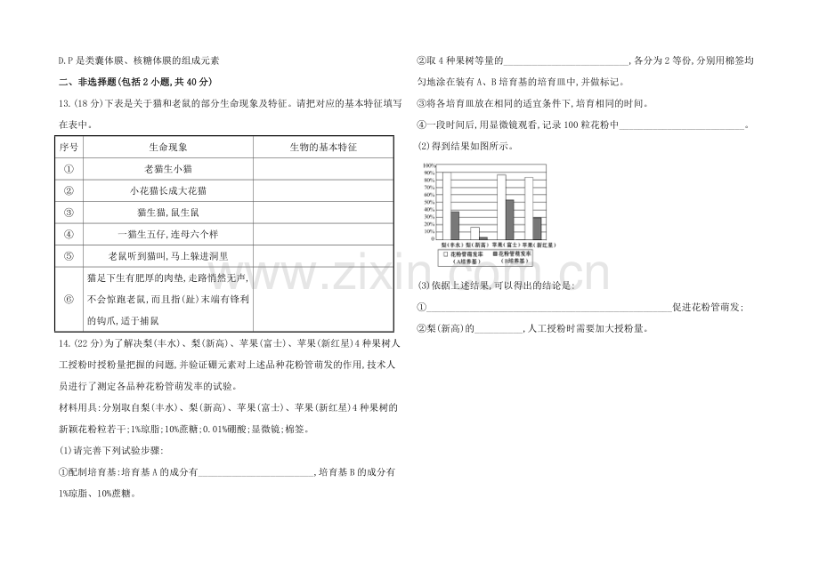 2021高考生物一轮小专题复习之课时提升作业(一)-第一单元-第1讲Word版含答案.docx_第3页