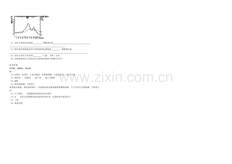 2020年新人教版高中地理必修1：课时训练3.1《自然界的水循环》.docx_第2页