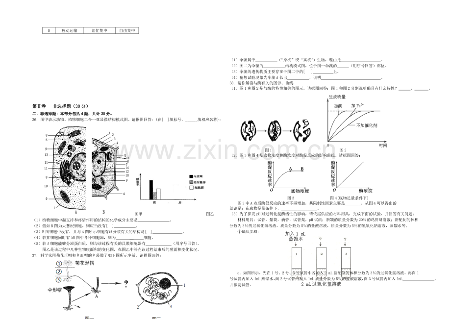 江苏省盐城中学2020-2021学年高一上学期12月月考试题-生物-Word版含答案.docx_第3页