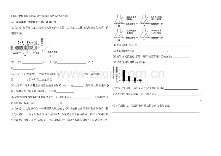 2021高考生物一轮课时作业8-必修1--4.3物质跨膜运输的方式.docx_第3页