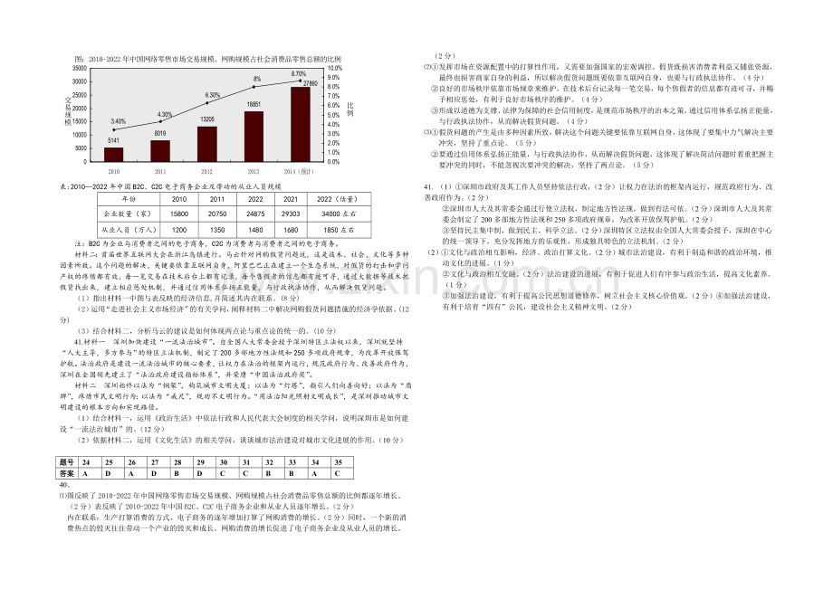 浙江省绍兴一中2021届高三下学期回头考试卷文综政治试题-Word版含答案.docx_第2页