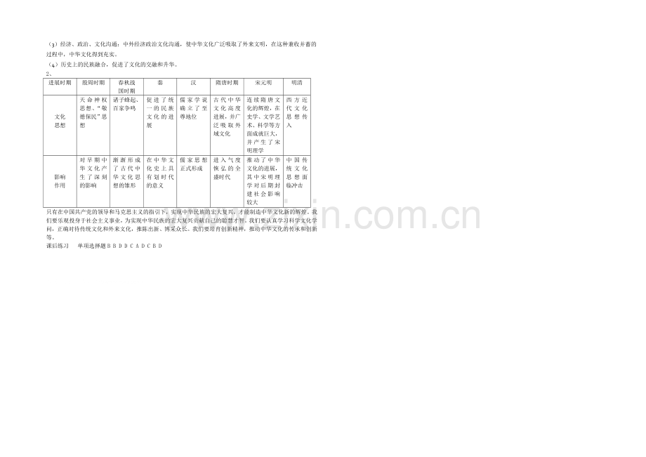 【备战高考】2020—2021学年高中政治必修三导学案：6.1源远流长的中华文化Word版含答案.docx_第3页