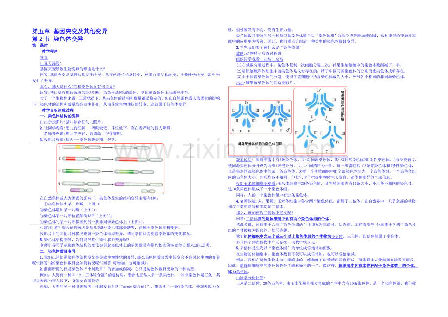 2013-2020学年高一下学期生物必修2教案-第五章第2节4.docx_第1页