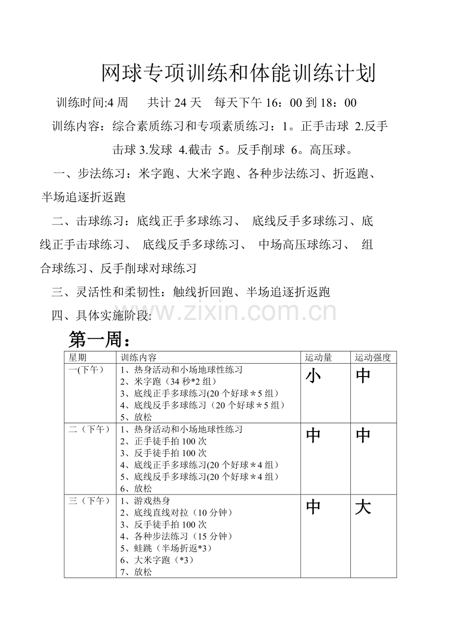 网球训练计划和体能训练计划.doc_第1页