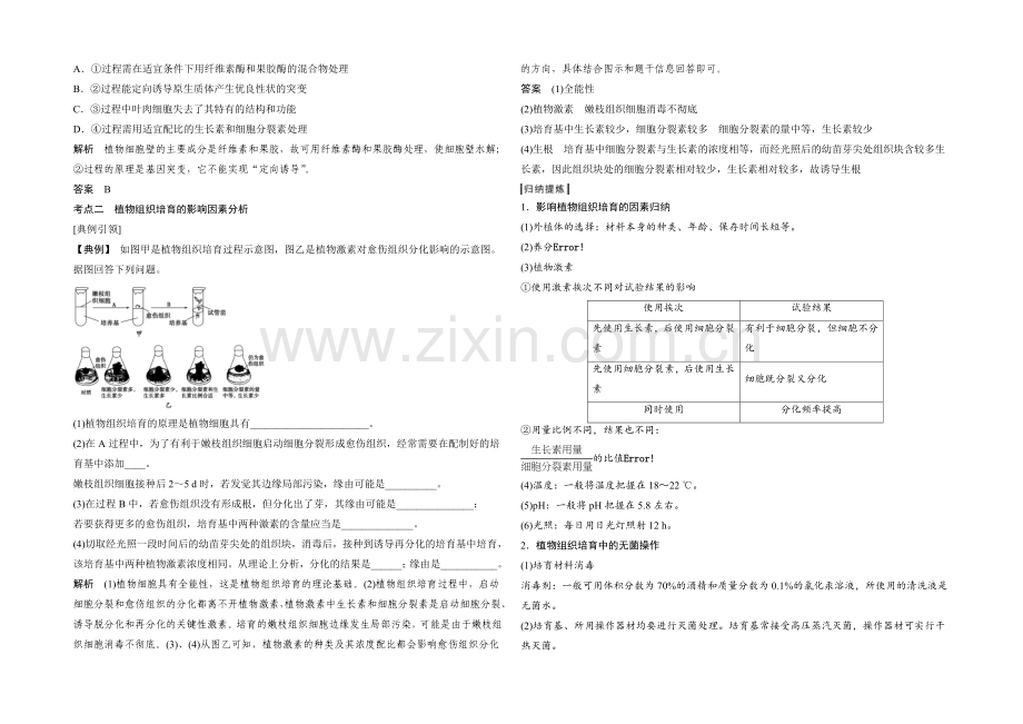 2022年高三生物(人教版)一轮复习-基础课时案41-植物组织培养-考点探究.docx_第2页