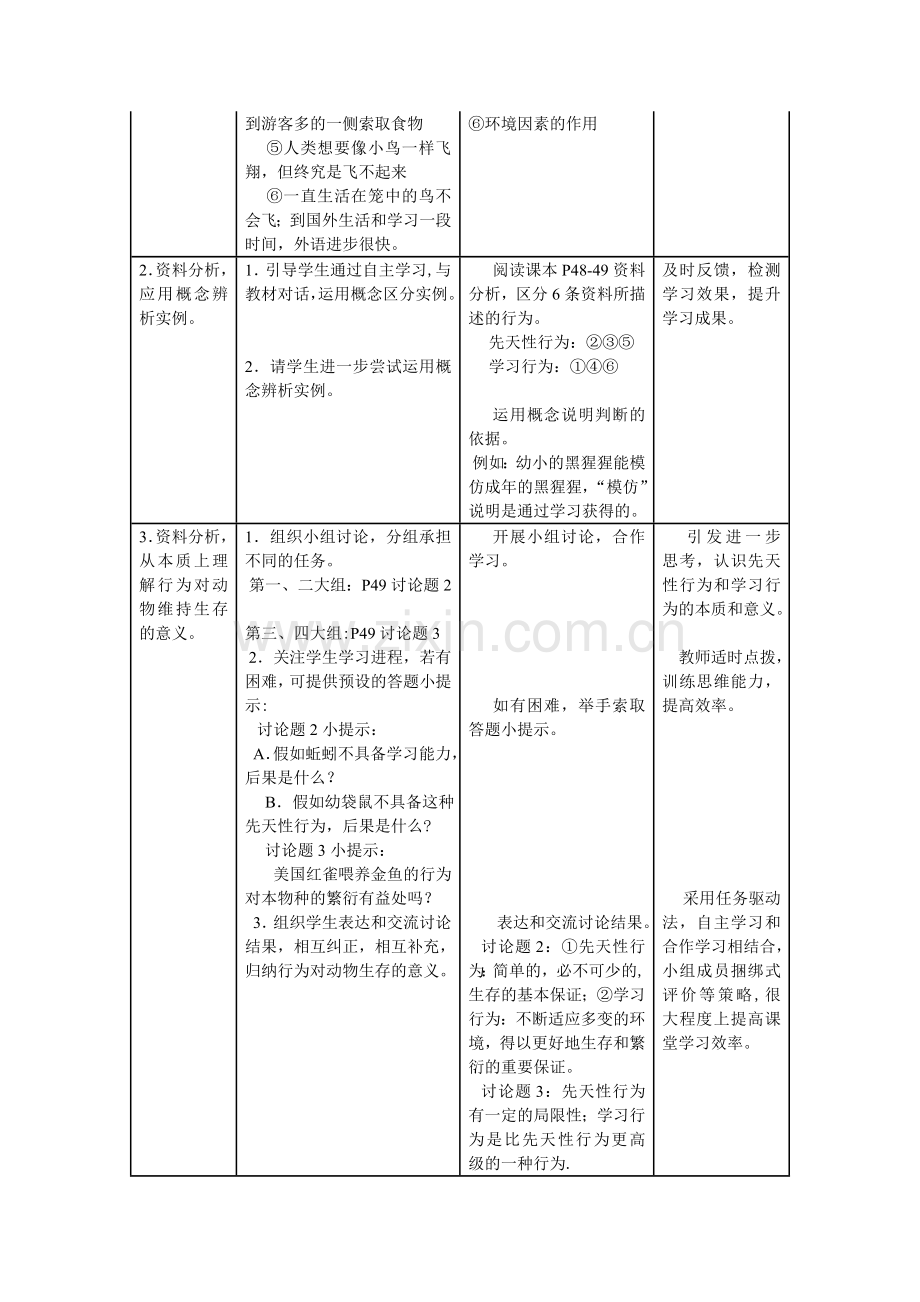 第二节-先天性行为和学习行为-教案.doc_第3页