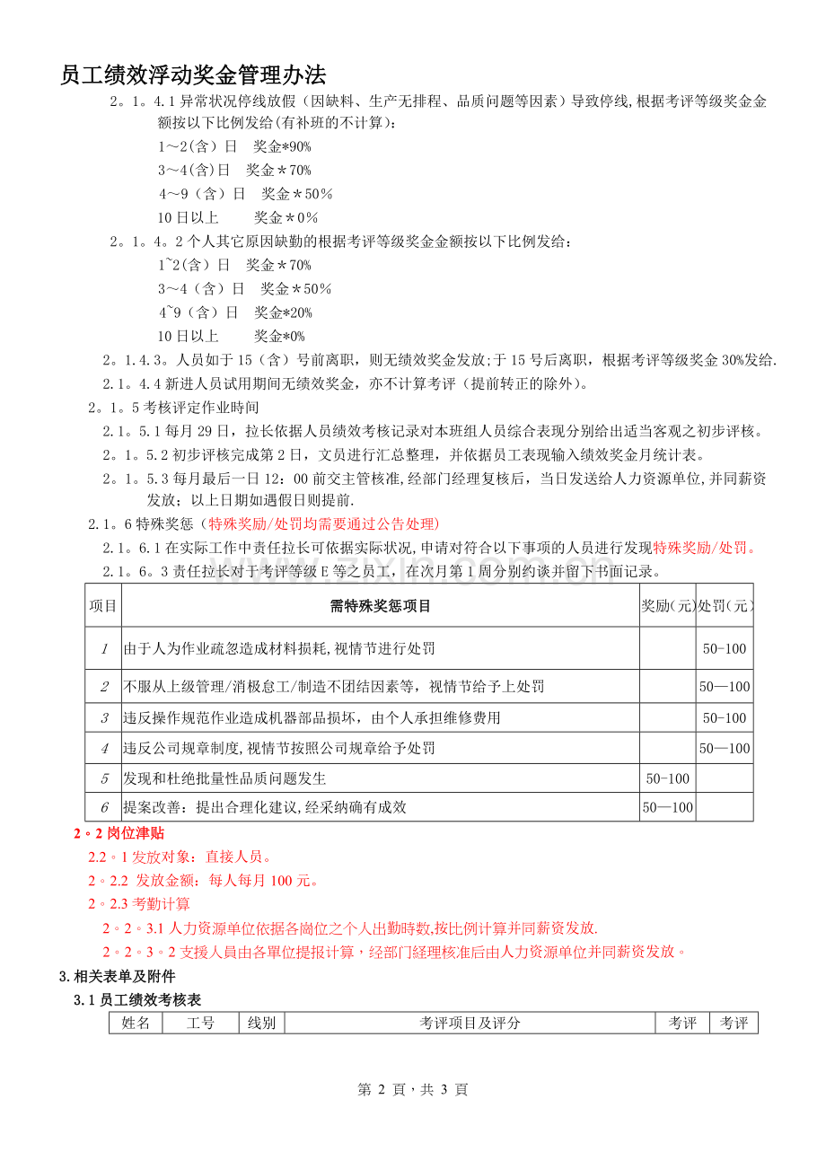 绩效奖金及岗位津贴办法.doc_第2页