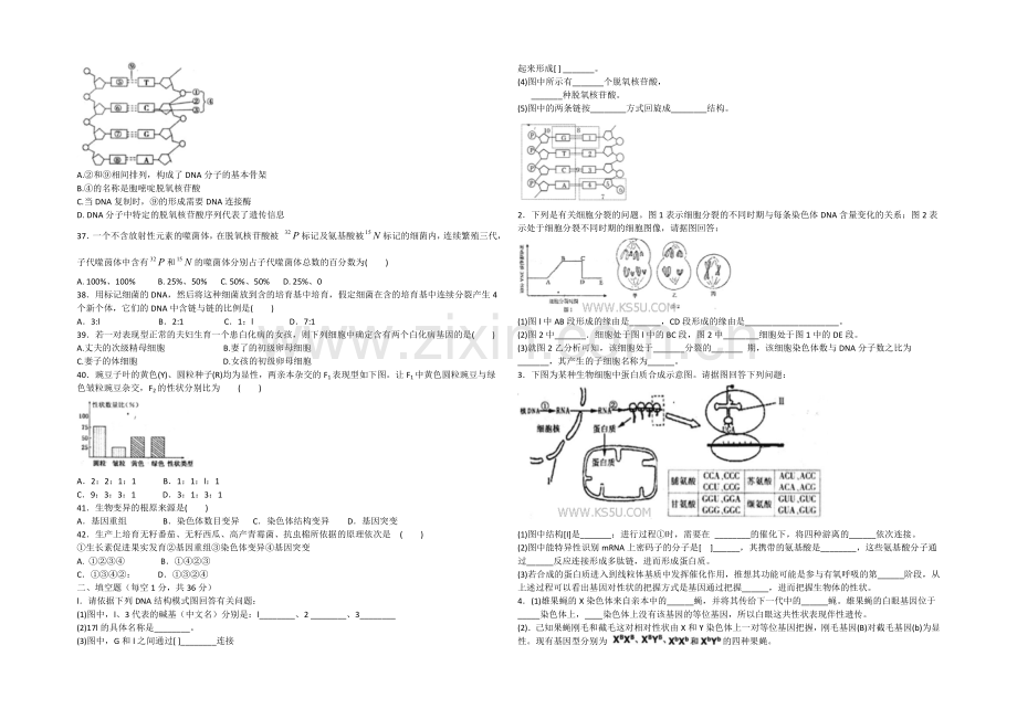 山东省菏泽市曹县三桐中学2021届高三上学期12月月考生物试题Word版含答案.docx_第3页