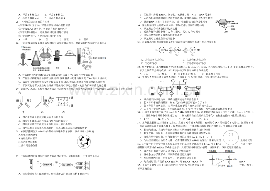 新课标Ⅱ第一辑2022届高三上学期第四次月考-生物-Word版含答案.docx_第3页