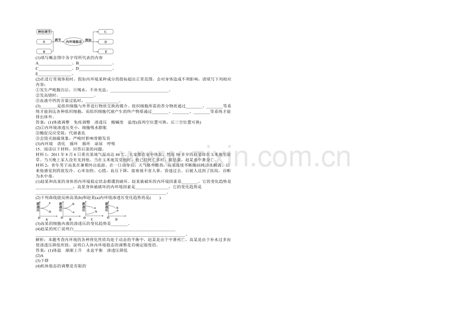 高中生物(人教版)必修3配套练习：第1章-第2节-内环境稳态的重要性.docx_第3页