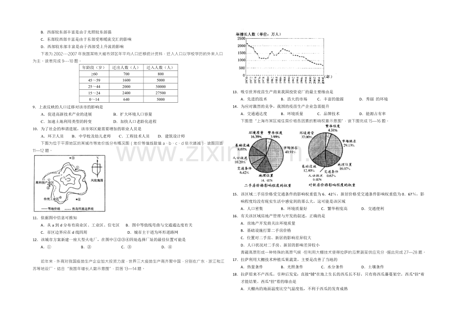 湖北省孝感高级中学2020-2021学年高一下学期5月月考地理试题Word版含答案.docx_第2页