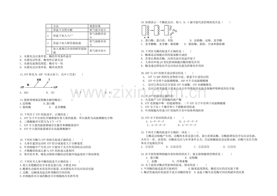 福建省莆田二十四中2020-2021学年高一下学期期中考试试卷生物-Word版含答案.docx_第2页