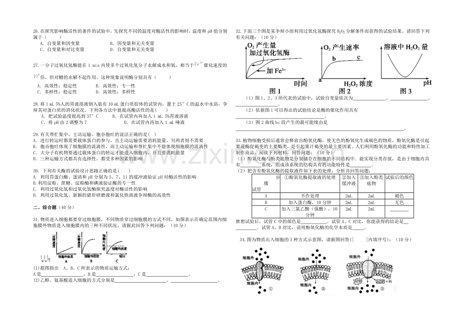 福建省莆田二十四中2020-2021学年高一下学期期中考试试卷生物-Word版含答案.docx_第3页