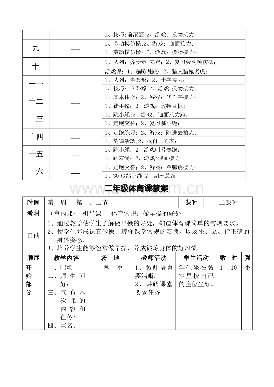 小学二年级上册体育全套的教案.doc_第3页