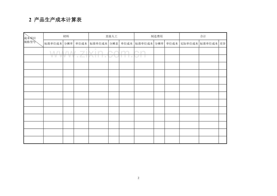 工业企业成本核算及管理表格汇总.doc_第2页