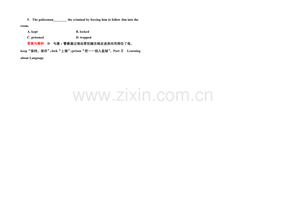 2020-2021学年高中英语(人教版)必修一随堂演练：4-1.docx_第3页