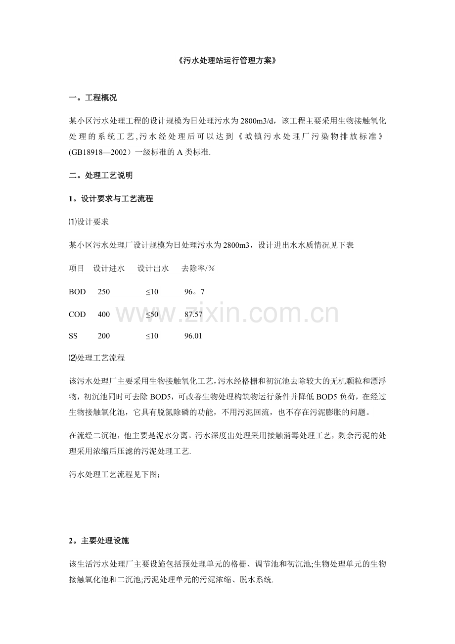 污水处理站运行管理方案.docx_第1页