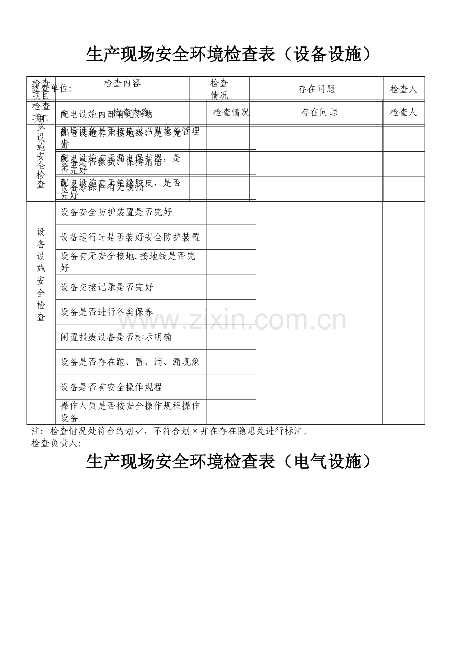 设备安全检查表.doc_第1页