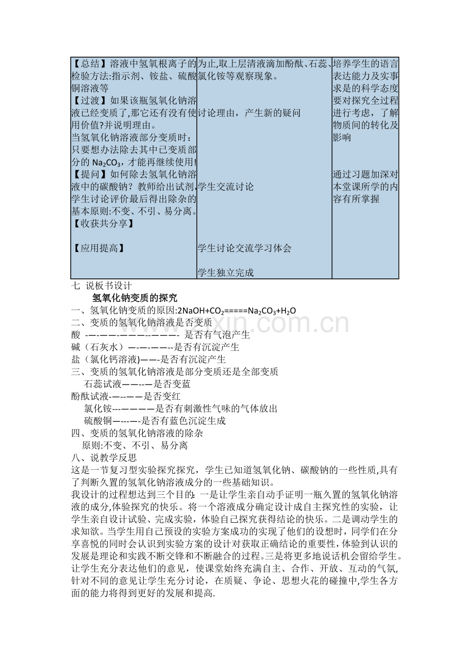 九年级化学氢氧化钠变质的探究说课稿.docx_第3页