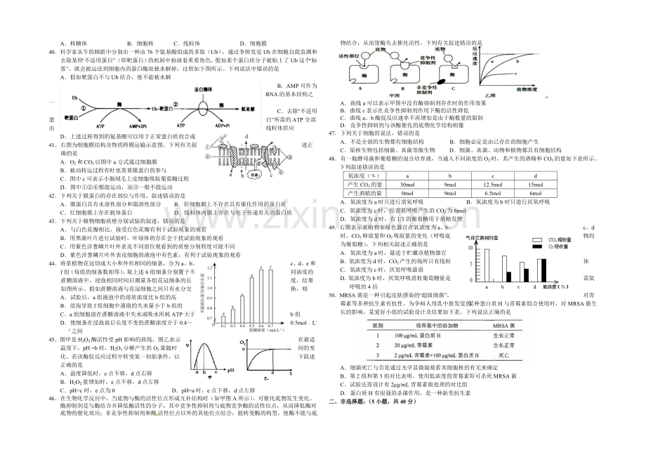 浙江省嘉兴一中2020-2021学年高二上学期期中考试生物(理)-Word版含答案.docx_第3页