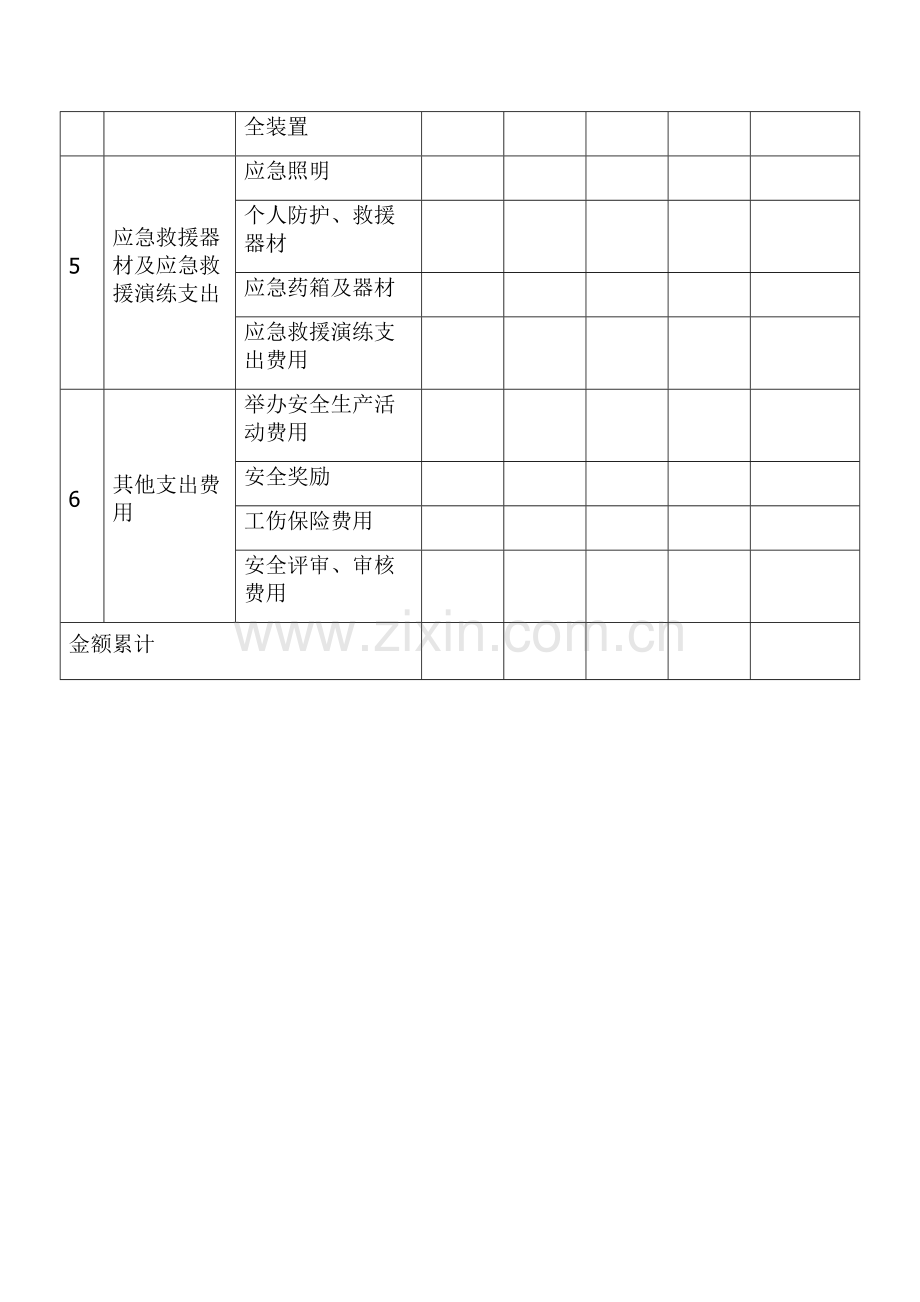 安全生产投入费用台账.docx_第2页