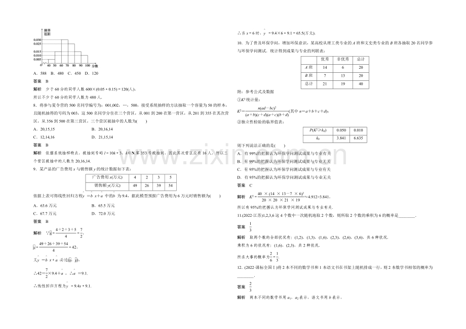 2021届高考数学(文科-通用)二轮复习突破练-高考小题分项练(五)-Word版含答案.docx_第2页