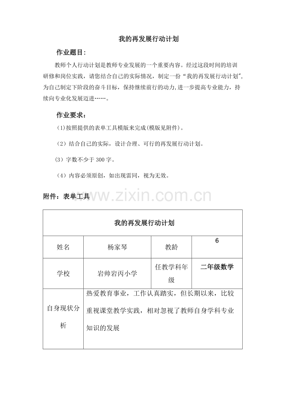 教师的再发展行动计划.doc_第1页